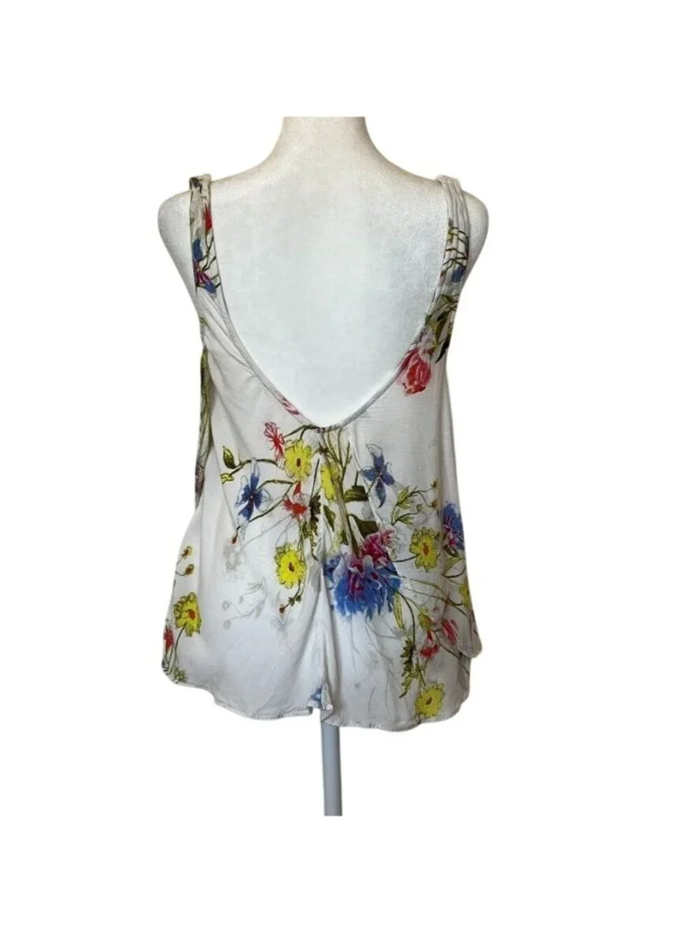 Free People Floral Fairycore Tank Top Cottagecore Ruffle Hem Boho Festival - Picture 4 of 10